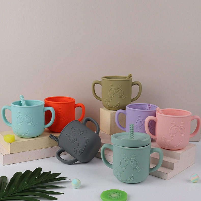 Chinese Factory Silicone Straw Cup Food Grade Baby Silicone Sippy Cup Bpa Free Silicone Tableware Snack Sippy Toddler Cups